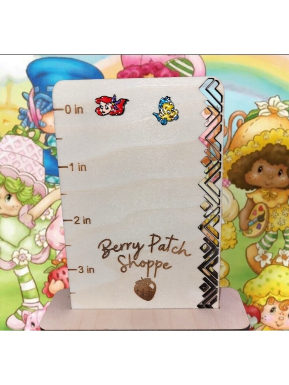 The Little Mermaid Best Friends Ariel & Flounder Stud Earrings 2/5"